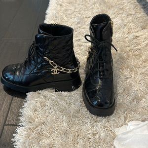 Chanel combat boots